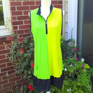 Kinona Neon Green and Black Sleeveless Dress